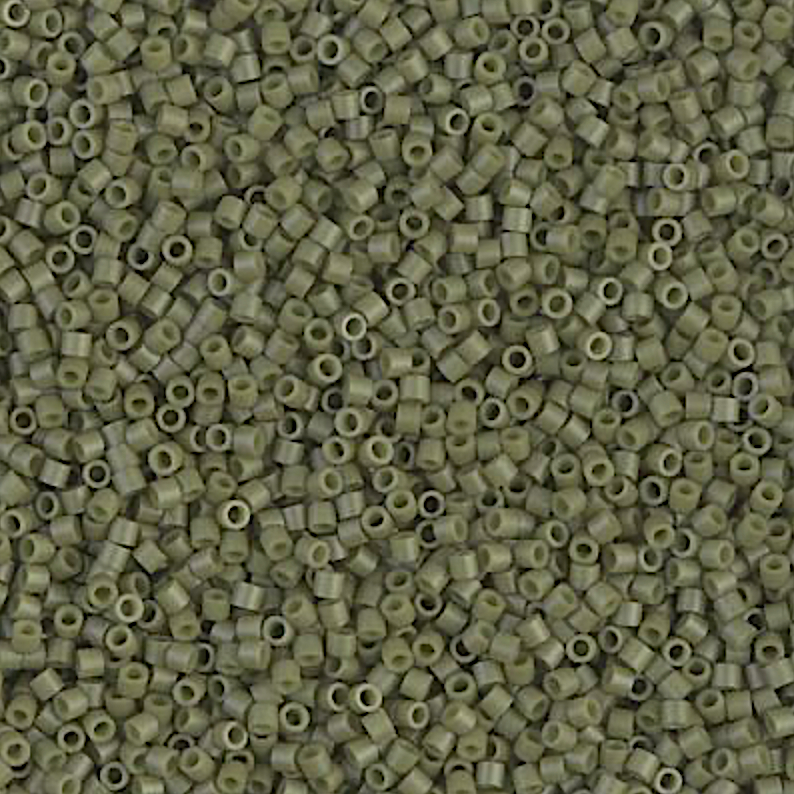 Matte Opaque Olive DBS0391 Miyuki Delica 15/0 Japanese Cylinder Beads 7 grams