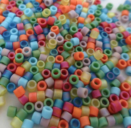 Matte Rainbow AB Mix DB-MIX43 Miyuki Delica 11/0 Japanese Cylinder Beads 10 grams