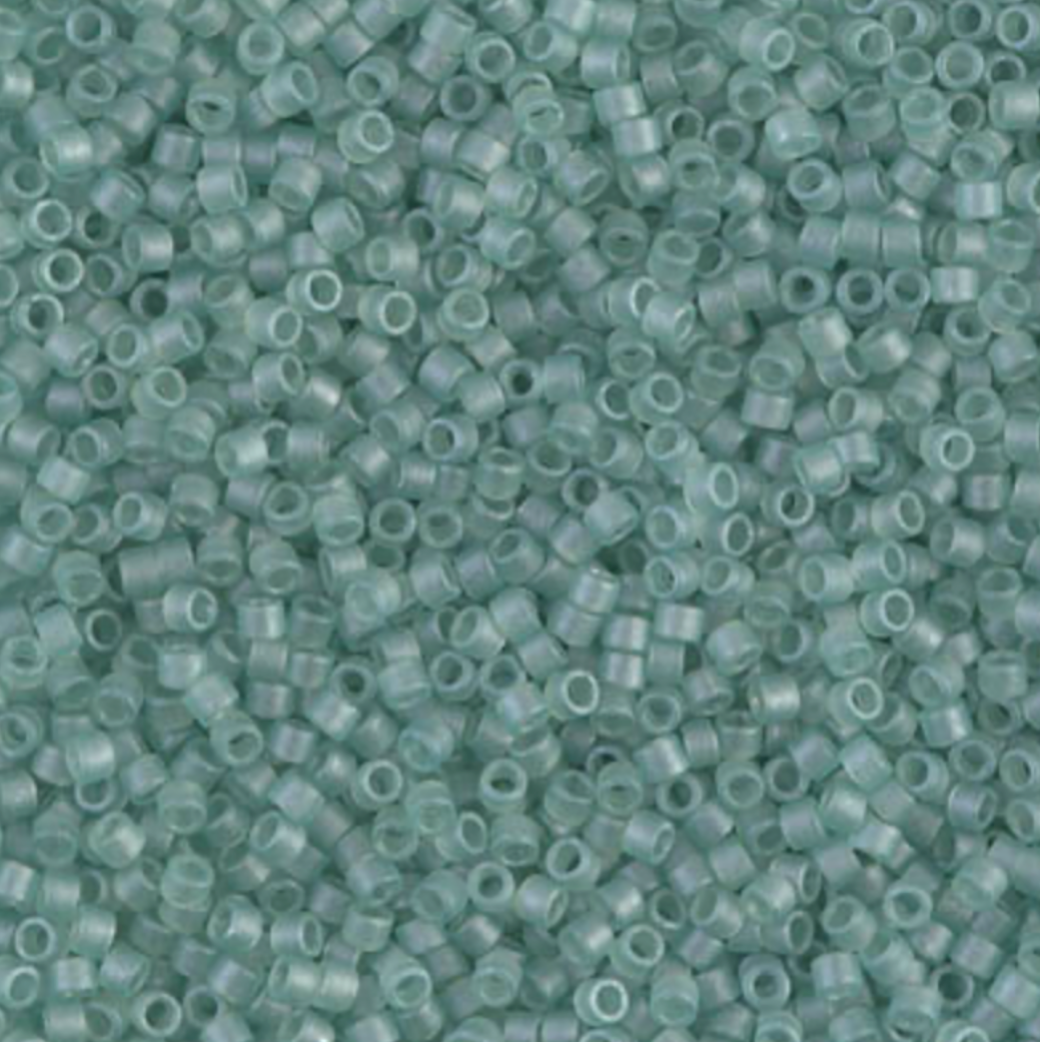 Matte Sea Glass Green DB385 Miyuki Delica 11/0 Japanese Cylinder Beads 10 grams