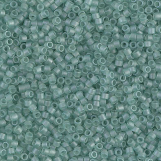 Matte Sea Glass Green DB385 Miyuki Delica 11/0 Japanese Cylinder Beads 10 grams