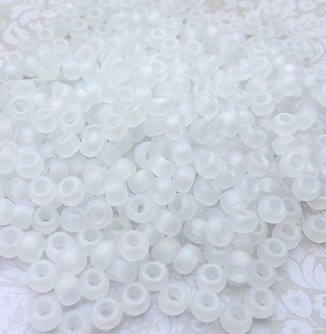 Matte Transparent Crystal AB 6-131FR Miyuki 6/0 Round Japanese Seed Beads - 20 grams