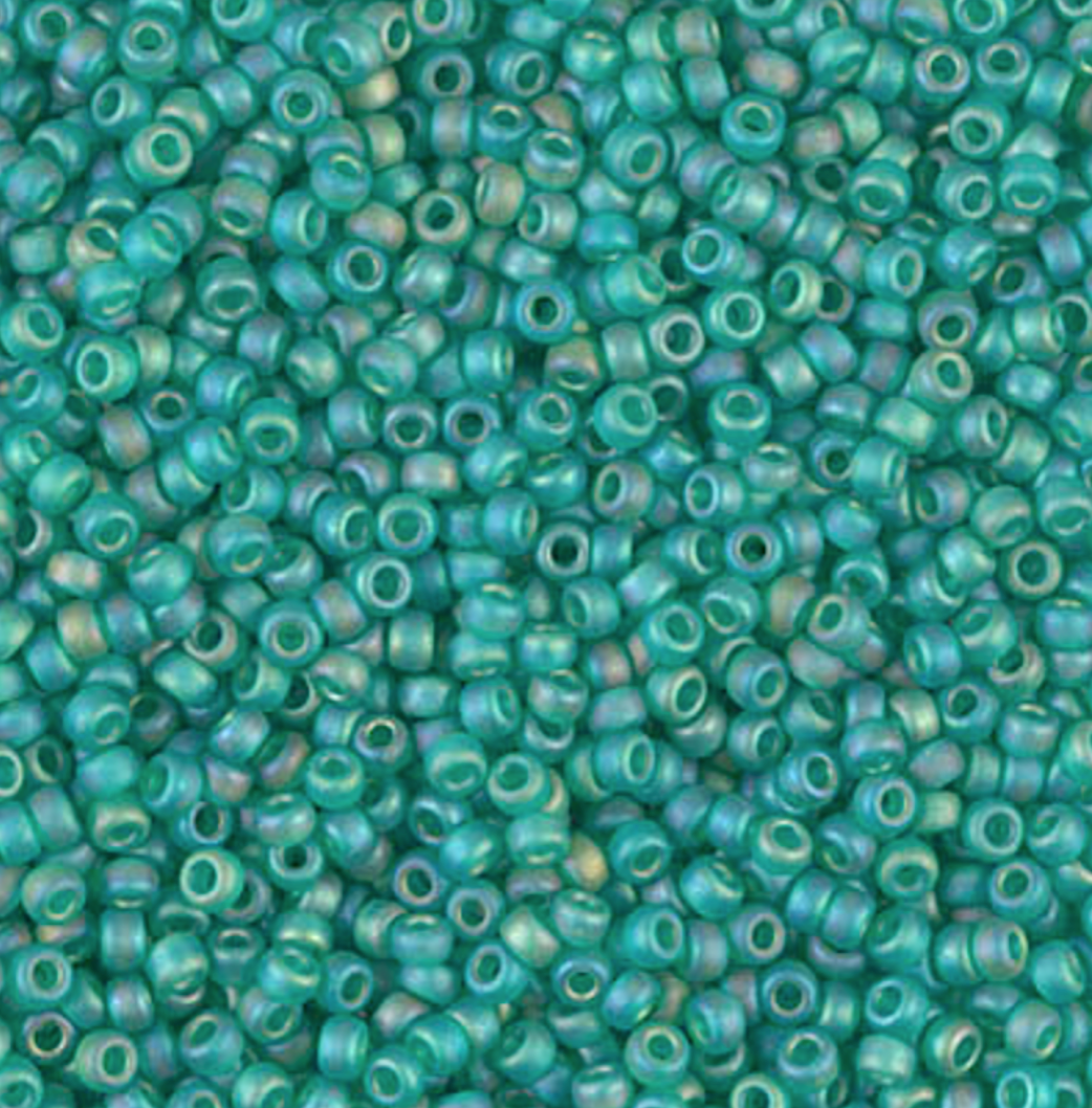 Matte Transparent Dark Green AB 11-0147FR Miyuki 11/0 Round Japanese Seed Beads 20 grams