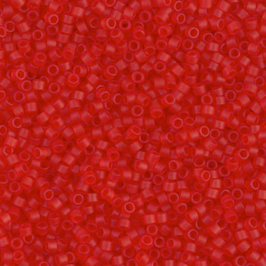 Matte Transparent Light Red DB745 Miyuki Delica 11/0 Japanese Cylinder Beads 10 grams