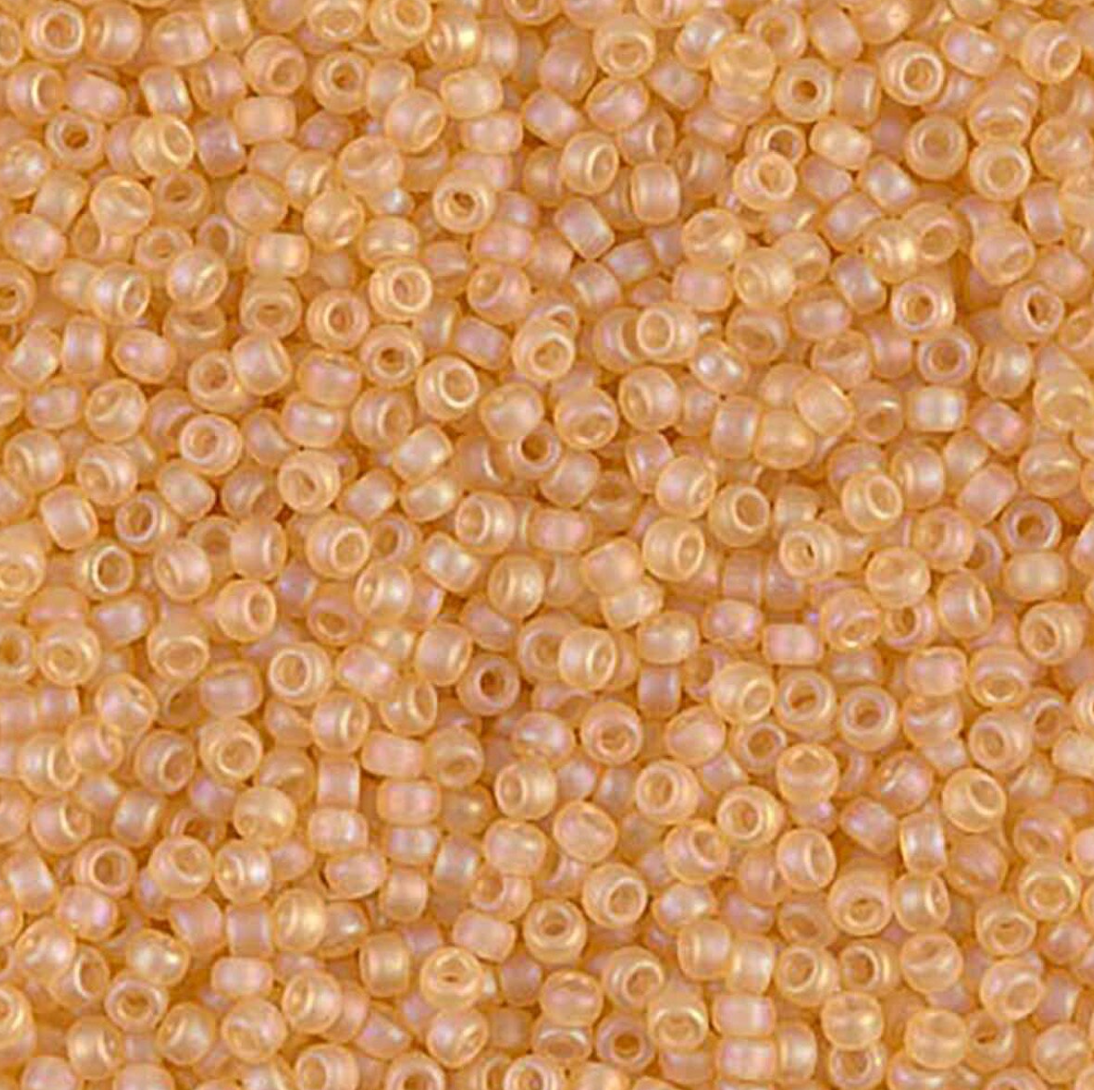 Matte Transparent Light Topaz AB 11-0132FR Miyuki 11/0 Round Japanese Seed Beads 20 grams