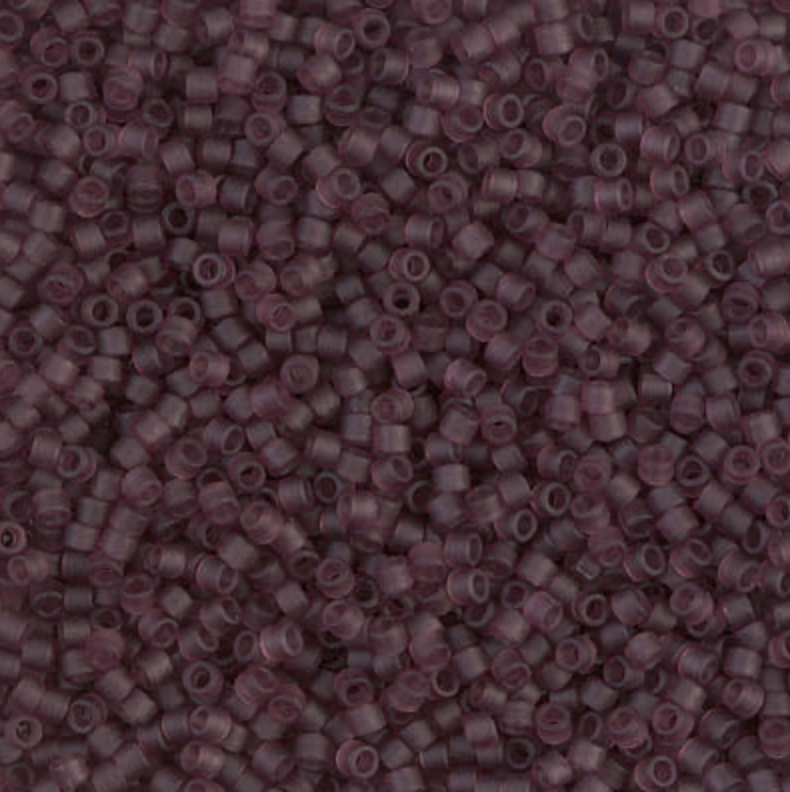 Matte Transparent Mauve DB1264 Miyuki Delica 11/0 Japanese Cylinder Beads 10 grams