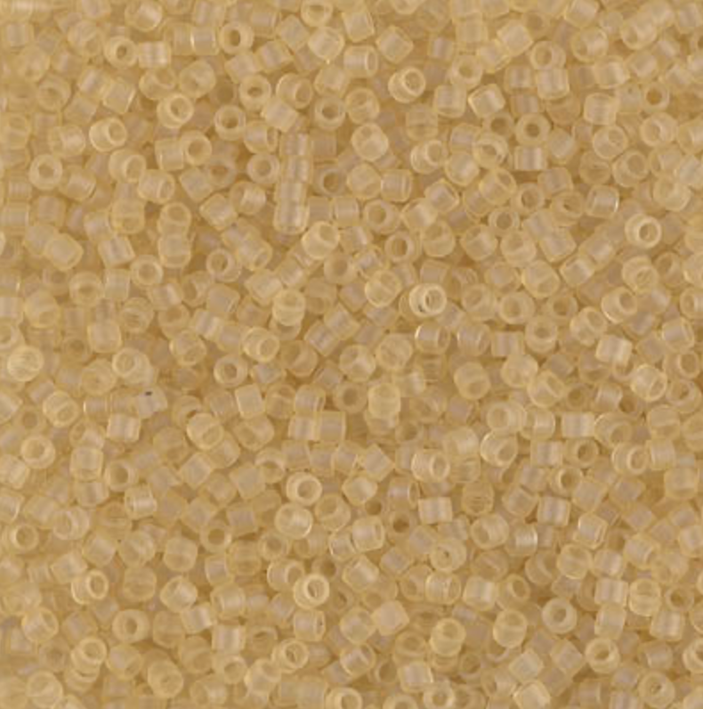 Matte Transparent Pale Topaz DB382 Miyuki Delica 11/0 Japanese Cylinder Beads 10 grams