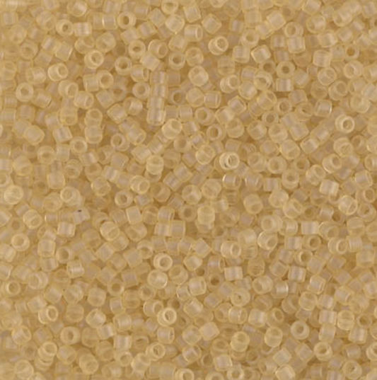 Matte Transparent Pale Topaz DB382 Miyuki Delica 11/0 Japanese Cylinder Beads 10 grams