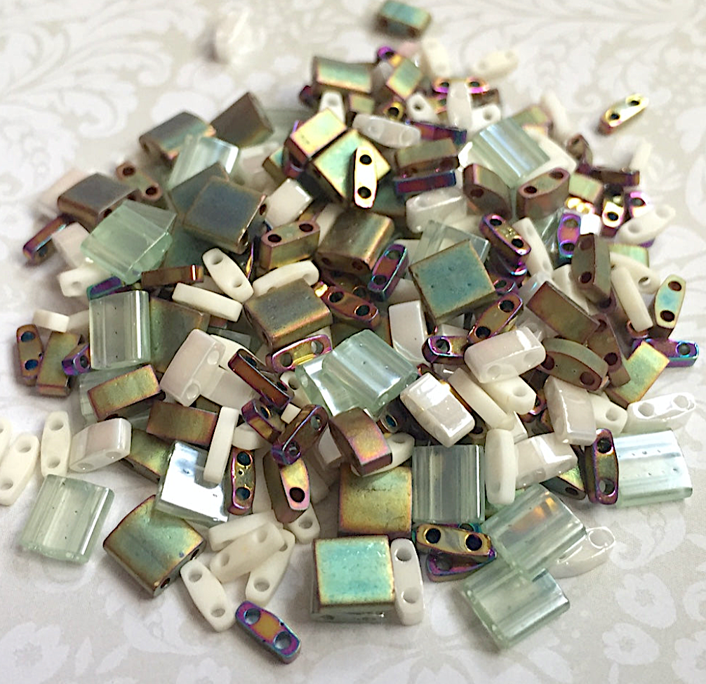 Mixed Nuts Assorted Colours and Sizes of Tila Beads 8 grams
