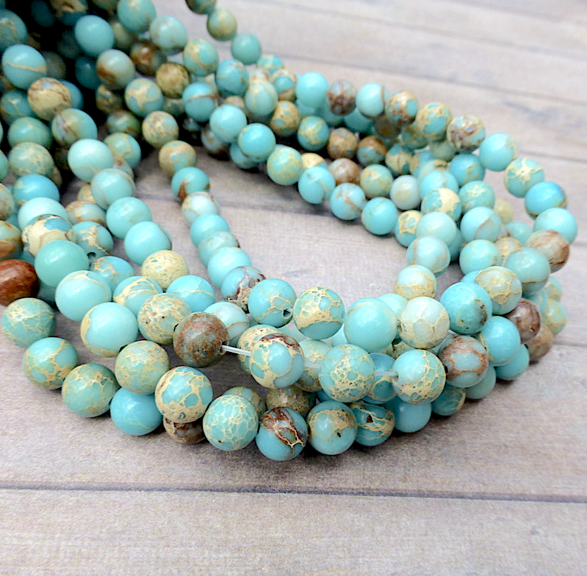Natural Dyed Regalite Round 6mm Beads - Strand of 62