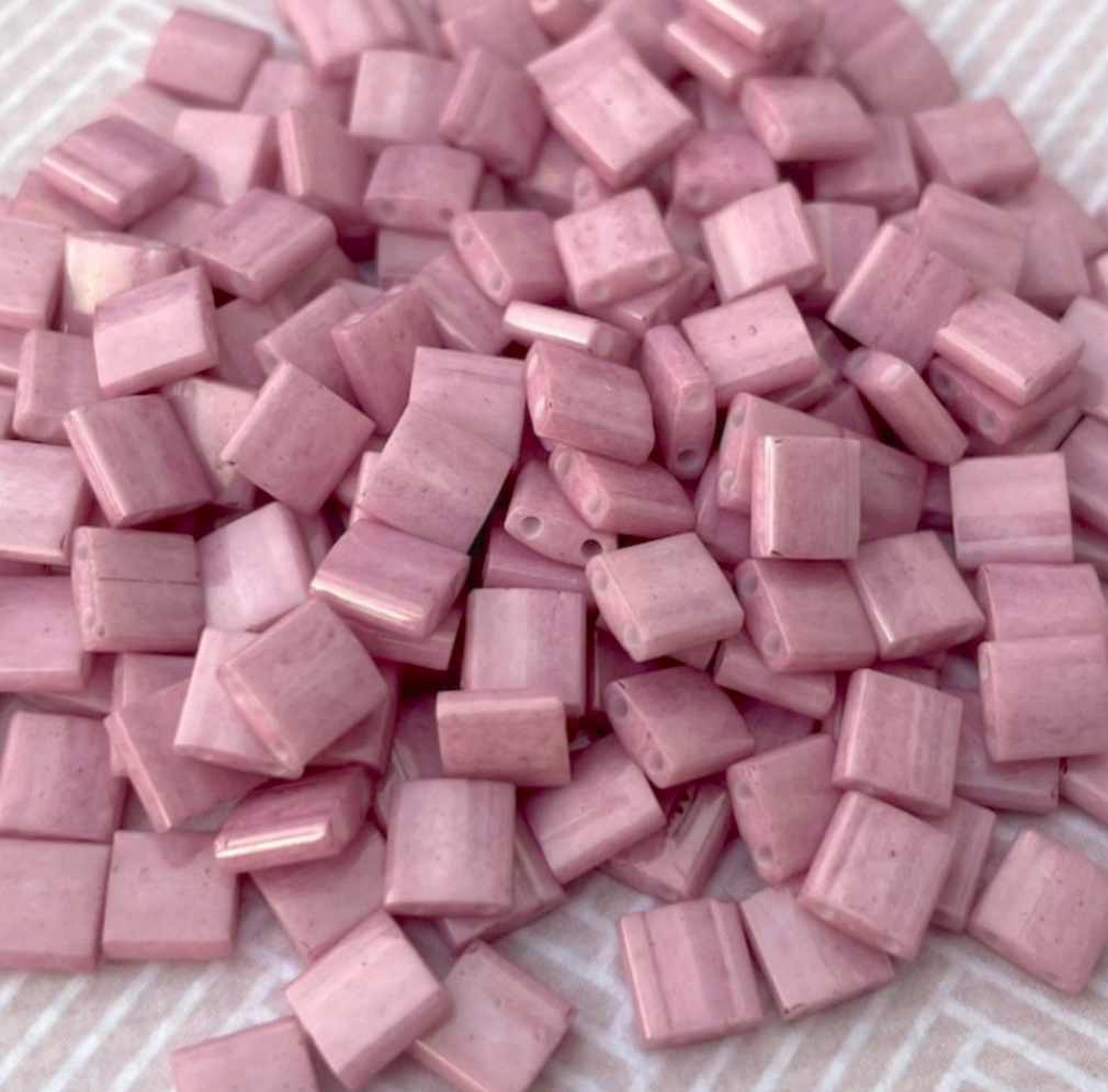 Opaque Antique Rose Luster Miyuki Tila Beads 8 grams