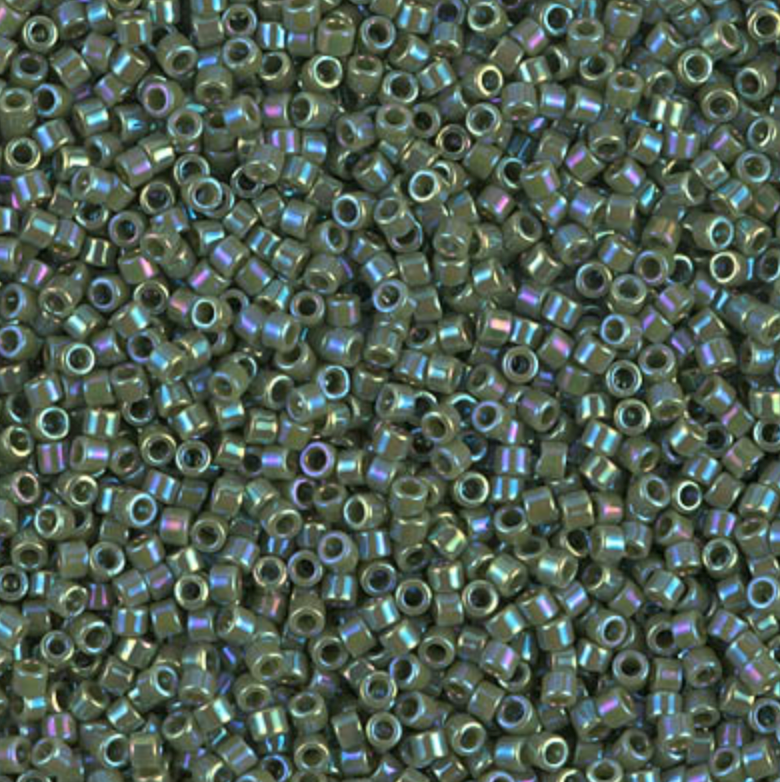 Opaque Avocado AB DB1575 Miyuki Delica 11/0 Japanese Cylinder Beads 10 grams