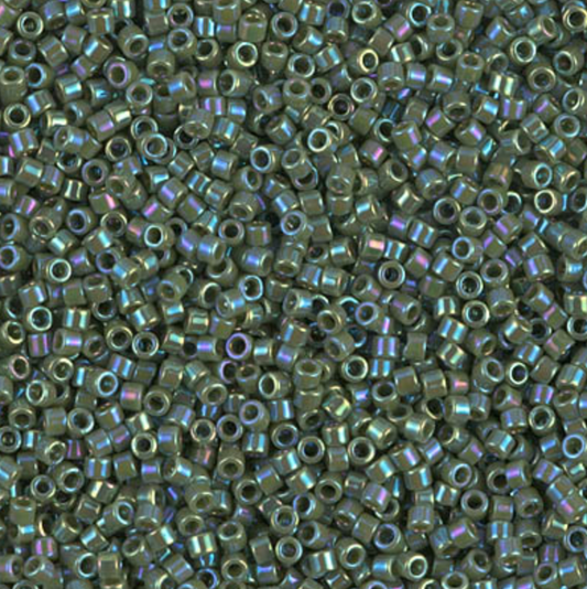 Opaque Avocado AB DB1575 Miyuki Delica 11/0 Japanese Cylinder Beads 10 grams