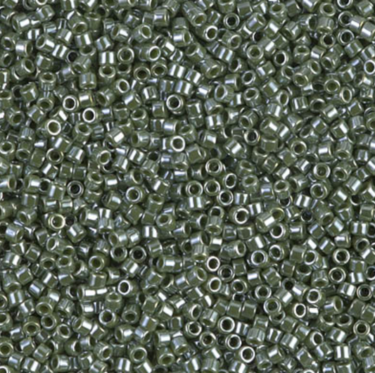 Opaque Avocado Luster DB1566 Miyuki Delica 11/0 Japanese Cylinder Beads 10 grams