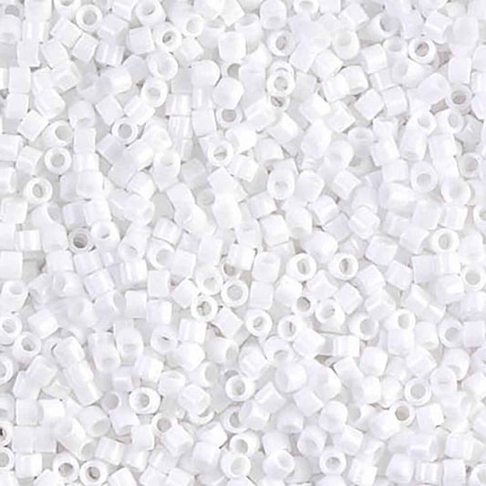 Opaque Chalk White DBM0200 Miyuki Delica 10/0 Japanese Cylinder Beads 10 grams