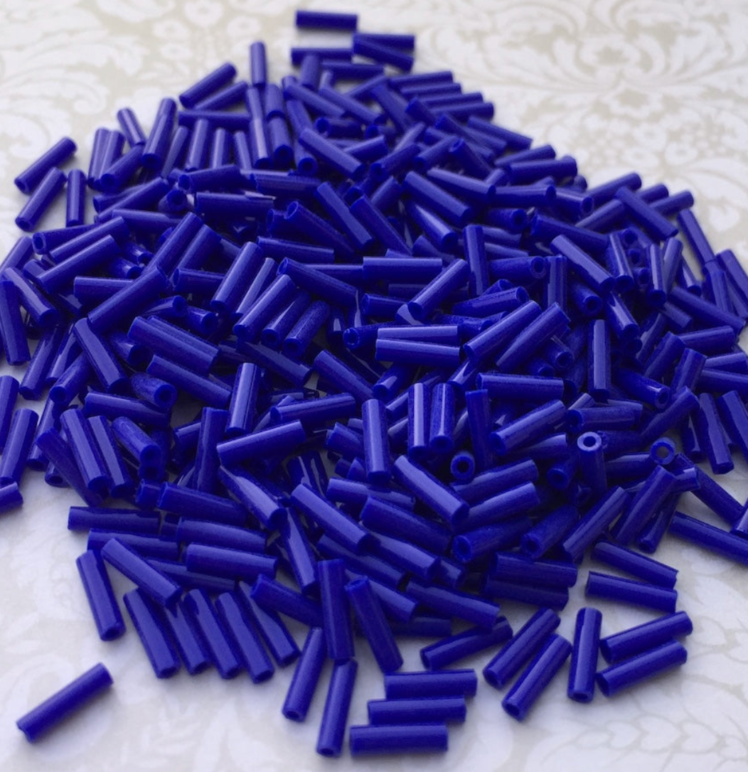 Opaque Cobalt 6mm Miyuki Bugle Beads BGL2-9414 - 10 grams