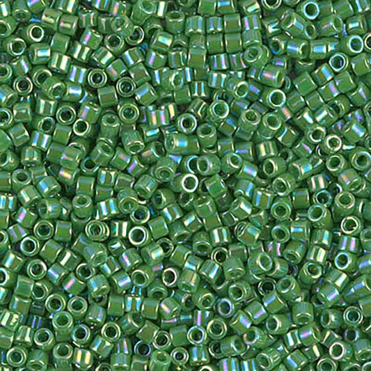 Opaque Green AB DBM0163 Miyuki Delica 10/0 Japanese Cylinder Beads 10 grams