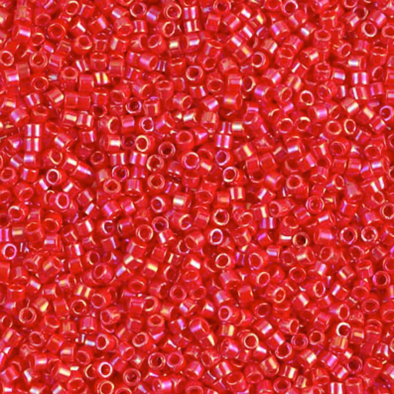 Opaque Light Siam AB DB159 Miyuki Delica 11/0 Japanese Cylinder Beads 10 grams