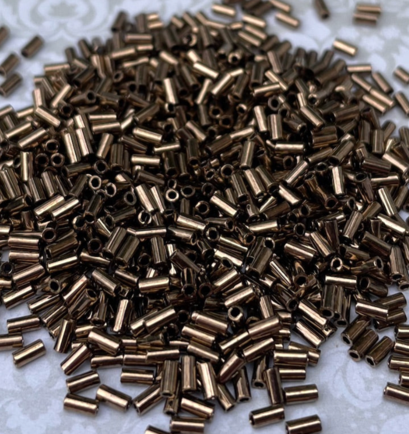 Opaque Metallic Bronze 3mm Miyuki Bugle Beads BGL1-9457 - 10 grams