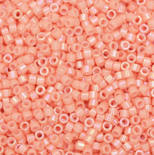 Opaque Peach Luster DB207 Miyuki Delica 11/0 Japanese Cylinder Beads 10 grams