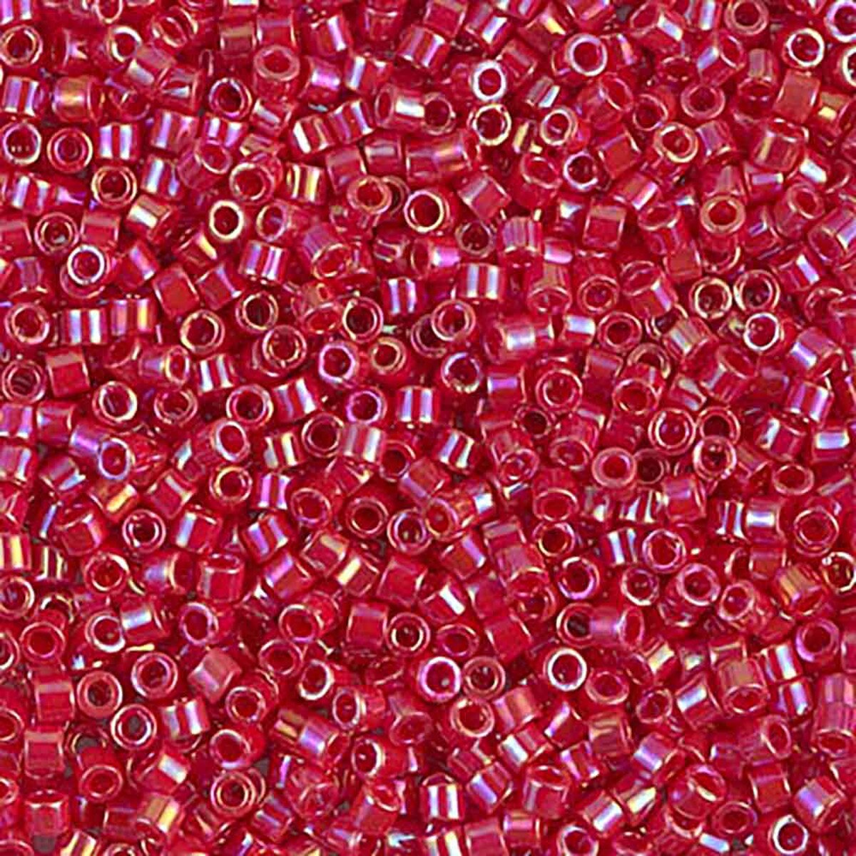 Opaque Red AB DBM0162 Miyuki Delica 10/0 Japanese Cylinder Beads 10 grams