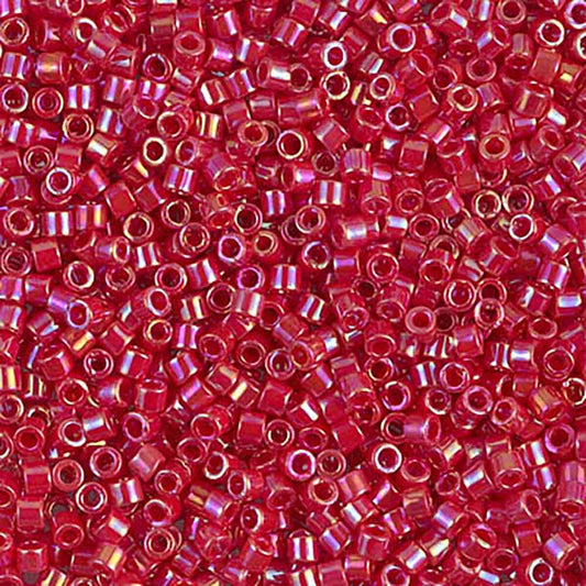Opaque Red AB DBM0162 Miyuki Delica 10/0 Japanese Cylinder Beads 10 grams