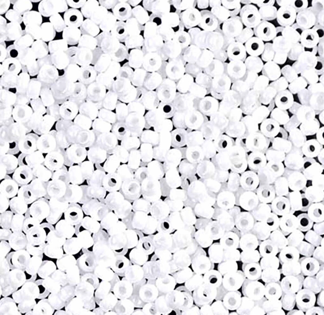 Opaque White 11-0402 Miyuki 11/0 Round Japanese Seed Beads 20 grams