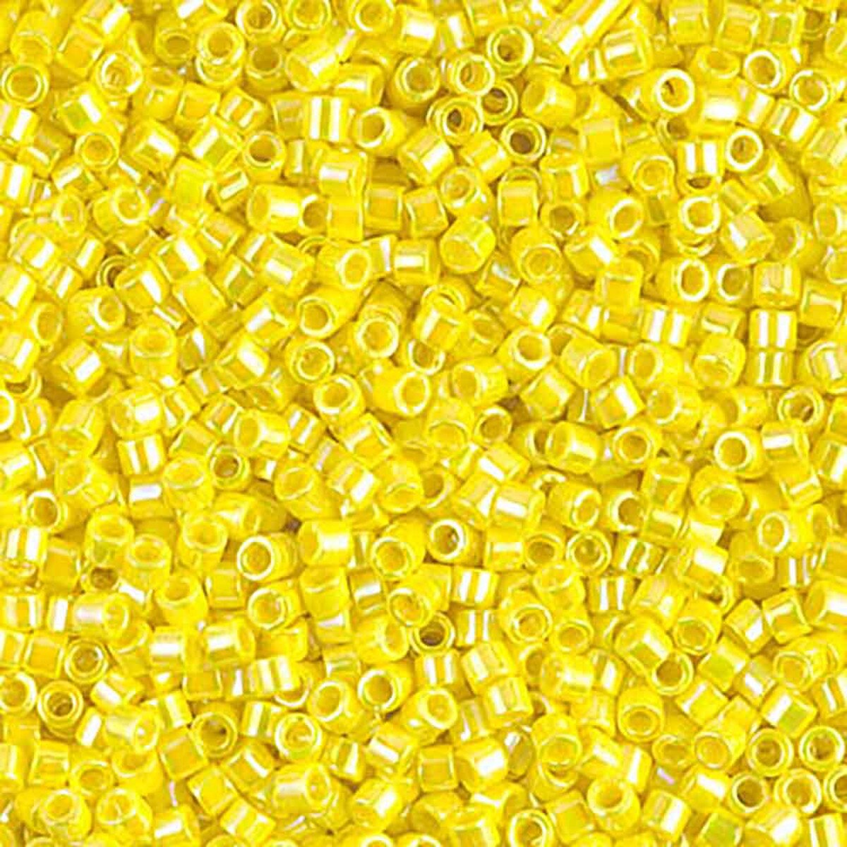 Opaque Yellow AB DBM0160 Miyuki Delica 10/0 Japanese Cylinder Beads 10 grams