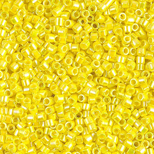 Opaque Yellow AB DBM0160 Miyuki Delica 10/0 Japanese Cylinder Beads 10 grams