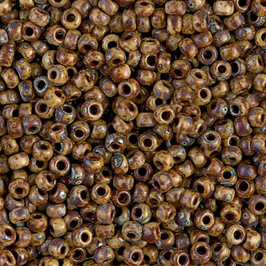 Picasso Brown Tan Matte 8-4517 Miyuki 8/0 Round Japanese Seed Beads 20 grams