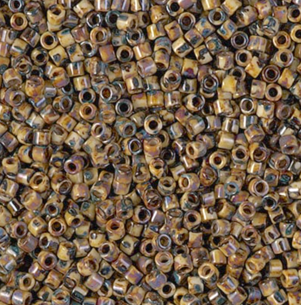 Picasso Brown Tan Matte DBM2267 Miyuki Delica 10/0 Japanese Cylinder Beads 10 grams