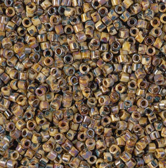 Picasso Brown Tan Matte DBM2267 Miyuki Delica 10/0 Japanese Cylinder Beads 10 grams