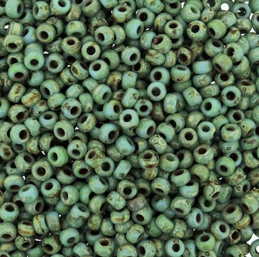 Picasso Seafoam Green Matte 8-4514 Miyuki 8/0 Round Japanese Seed Beads 20 grams