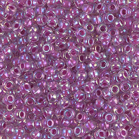 Raspberry Lined Crystal 8-0264 Miyuki 8/0 Round Japanese Seed Beads 20 grams