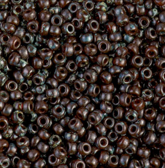 Red Brown Transparent Picasso 8-4503 Miyuki 8/0 Round Japanese Seed Beads 20 grams