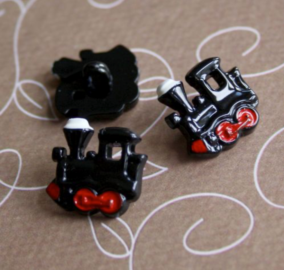 Resin Shank Button Locomotive - Pack of 10
