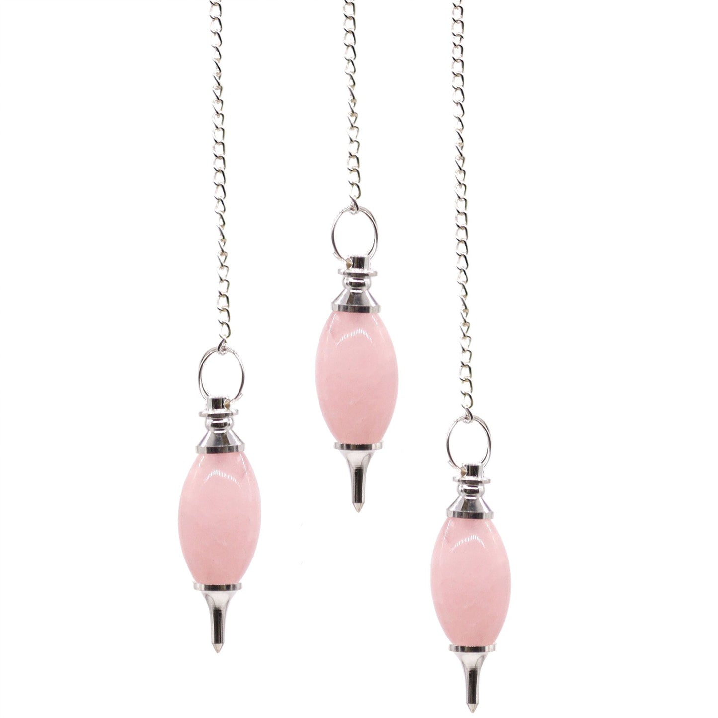 Rose Quartz Lingam Shaped Gemstone Pendulum - One Piece