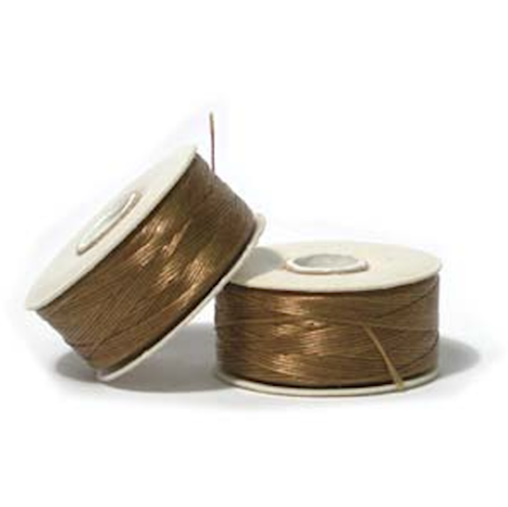 Golden Brown Nymo Beading Thread Size B - One Bobbin