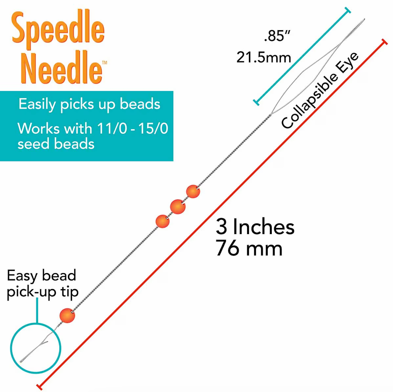 Speedle Needle Barbed Needle by Beadsmith Pack of 2