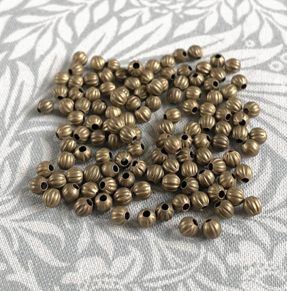 Bronze Colour Corrugated 4 mm Metal Spacer Beads - Pack of 200
