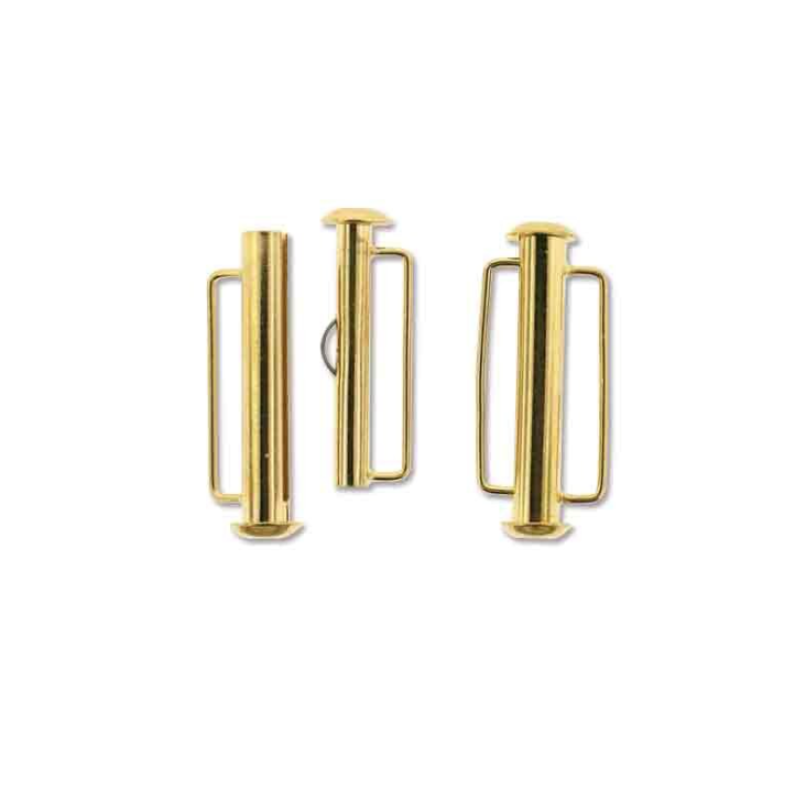 Gold Plated Slide Bar Clasp 26.5mm - Pack of 2