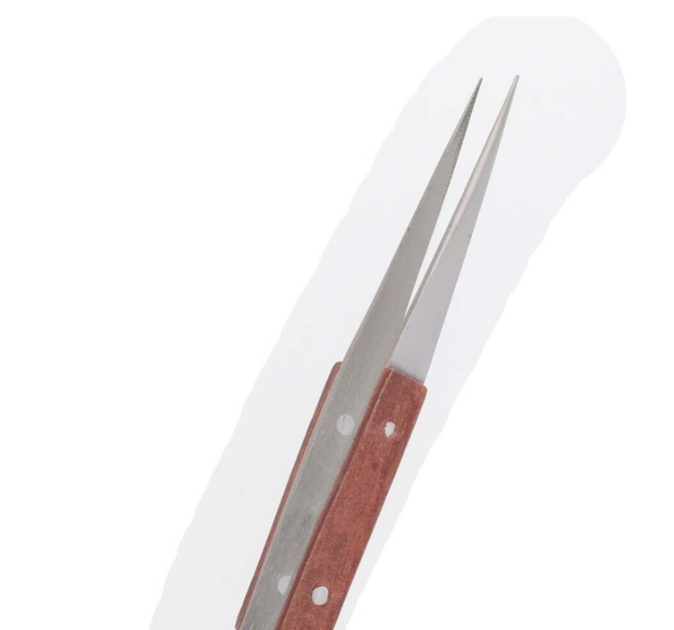 Fine Serrated Tips Soldering Fibre Grip Tweezers