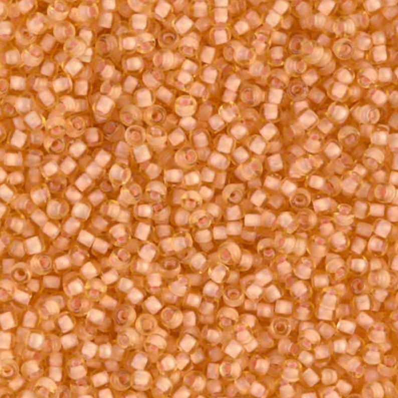 Semi Matte Peach Lined Light Topaz 11-1922 Miyuki 11/0 Round Japanese Seed Beads 20 grams