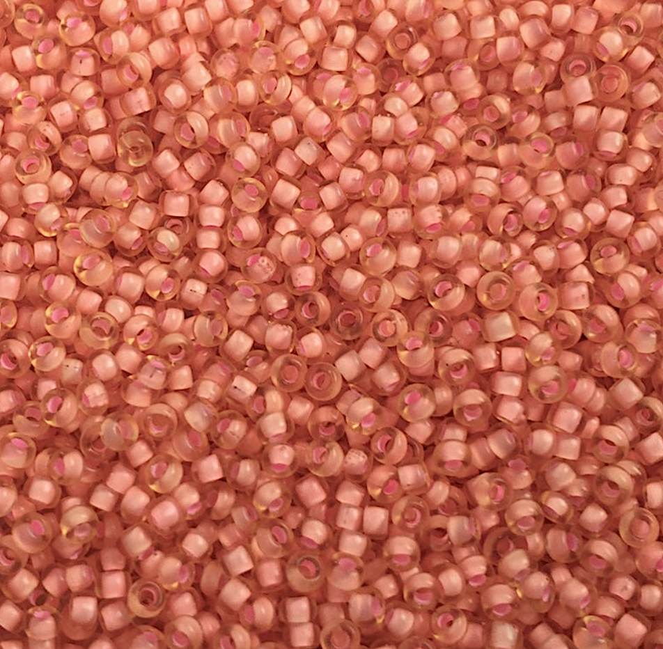Semi Matte Salmon Lined Amber 11-1935 Miyuki 11/0 Round Japanese Seed Beads 20 grams