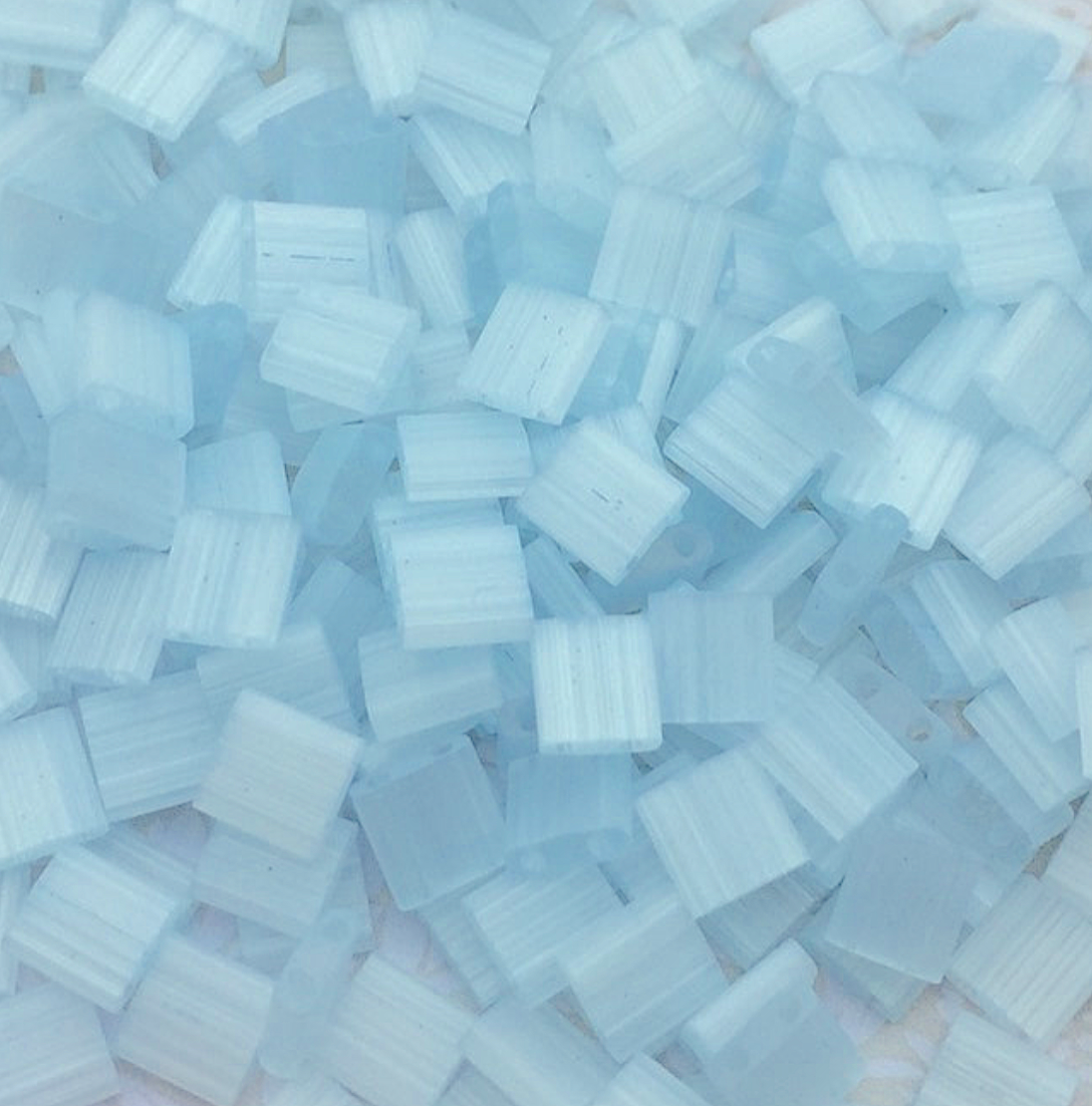 Silk Pale Light Blue Miyuki Tila Beads 8 grams