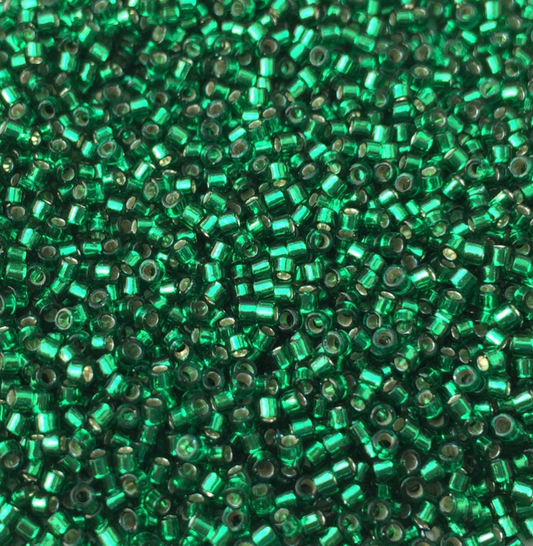 Silver Lined Emerald DB605 Miyuki Delica 11/0 Japanese Cylinder Beads 10 grams