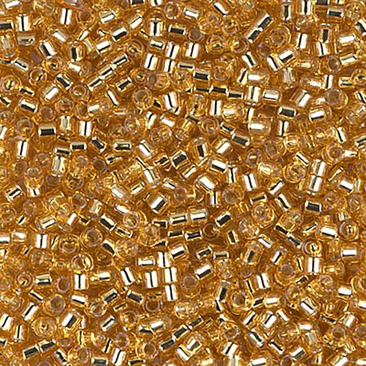 Silver Lined Gold DBM0042 Miyuki Delica 10/0 Japanese Cylinder Beads 10 grams