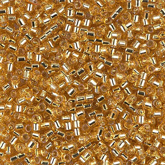Silver Lined Gold DBM0042 Miyuki Delica 10/0 Japanese Cylinder Beads 10 grams