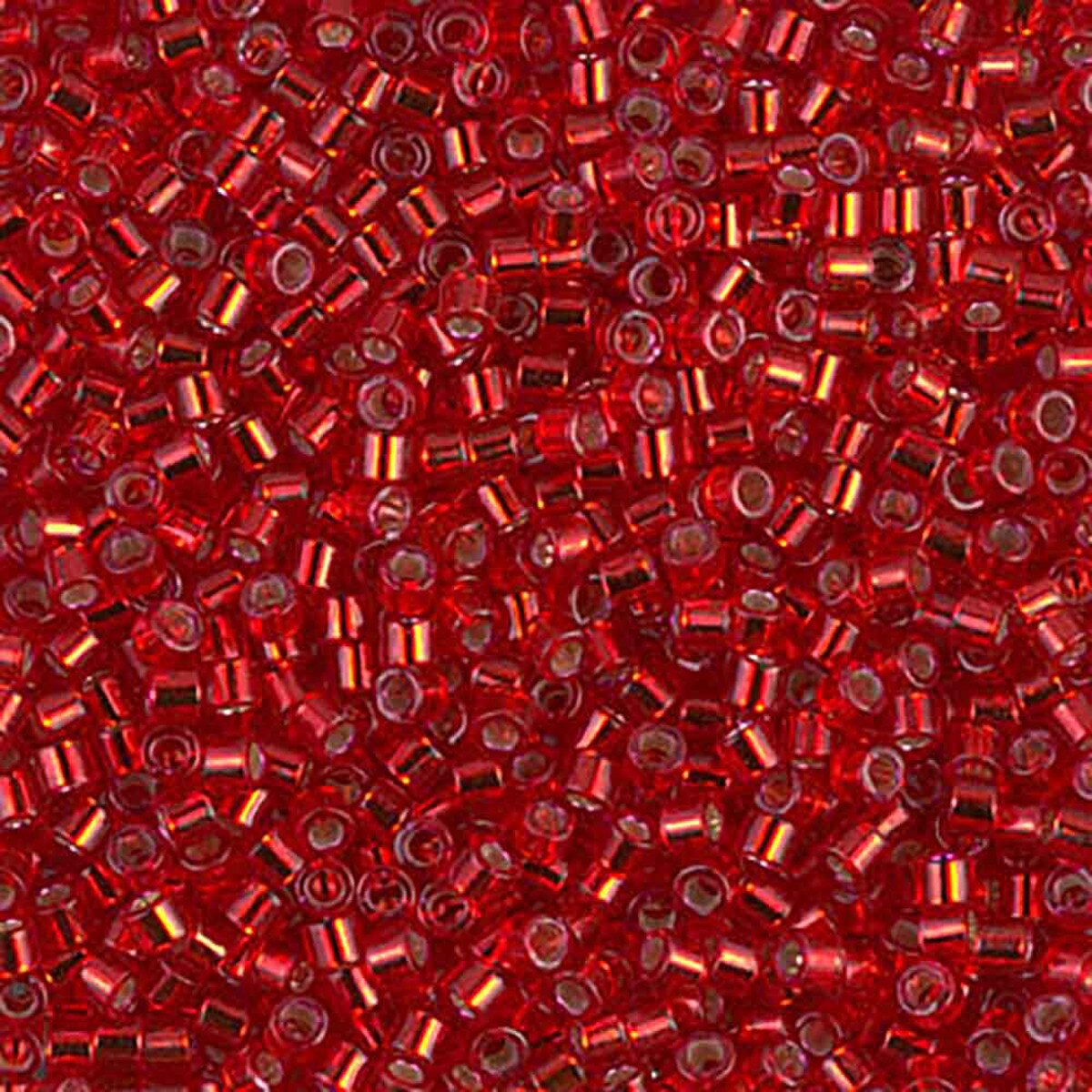 Silver Lined Red Dyed DBM0602 Miyuki Delica 10/0 Japanese Cylinder Beads 10 grams