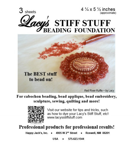 Small White Lacy's Stiff Stuff Beading Foundation - 3 Sheets Pack