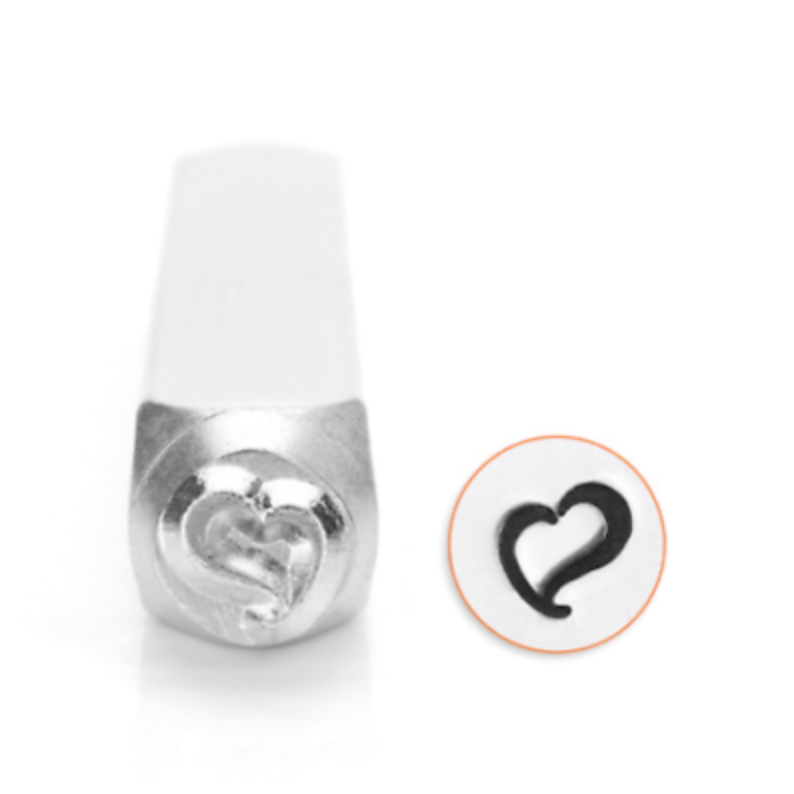 Swirly Heart 6 mm Design Stamp for Metal Stamping by ImpressArt